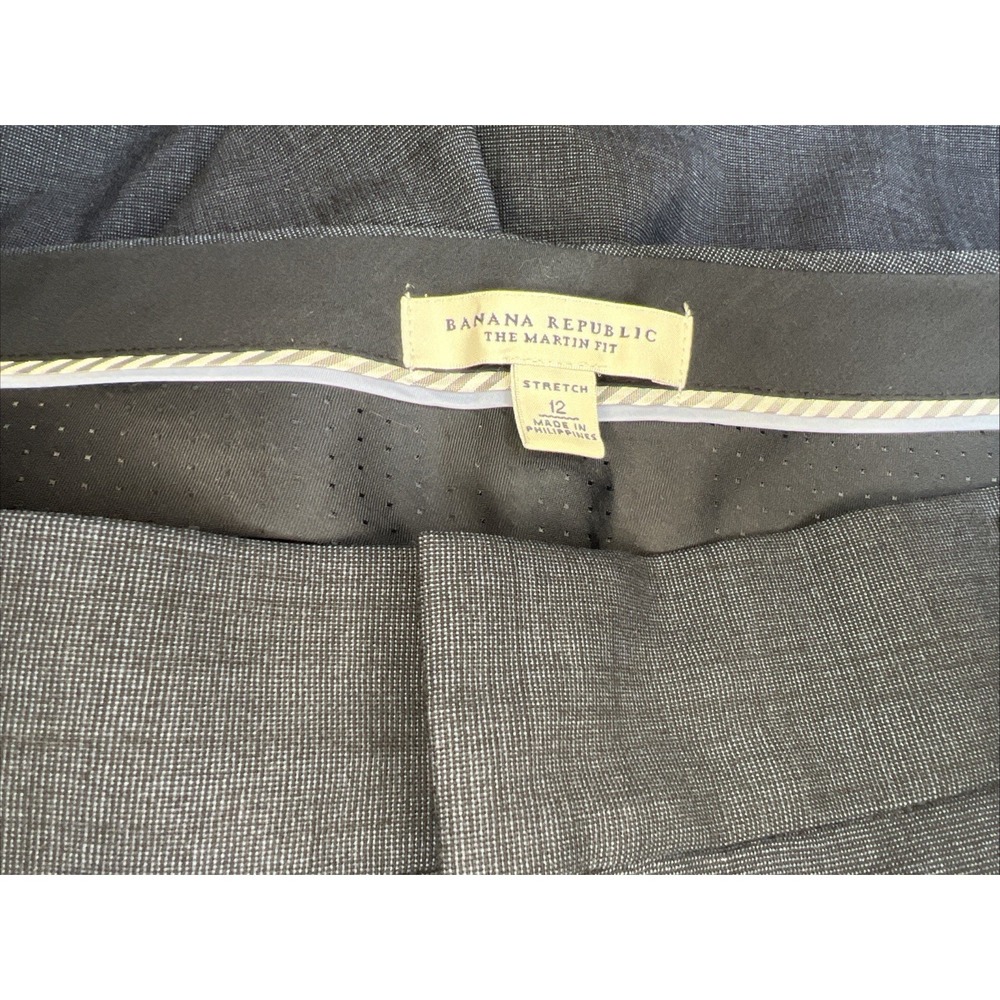 Banana Republic Pants Womens 12 Blue The Martin Fit Dress Wool Blend Stretch - Picture 2 of 12